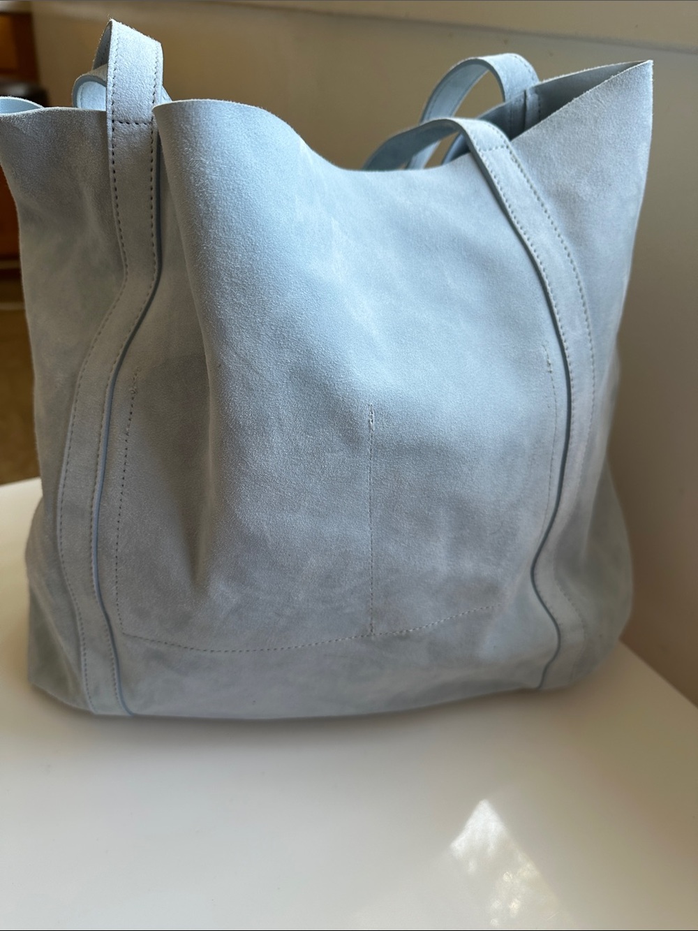 Primark Light Blue Suede Tote Bag
